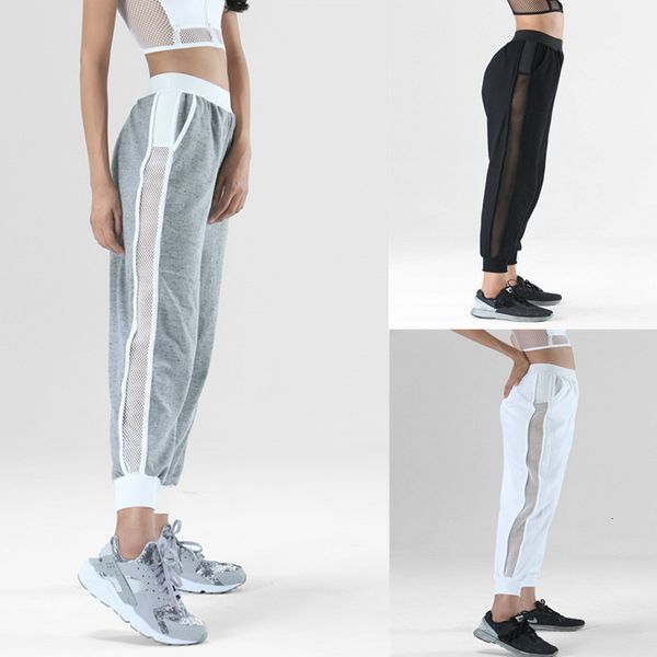 pants trousers c143 women's mesh hollow sports capris, Black;white